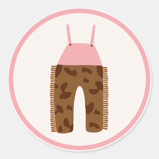 Cowgirl Wild West Rodeo Ranch Birthday Party Decor Classic Round Sticker (Front)