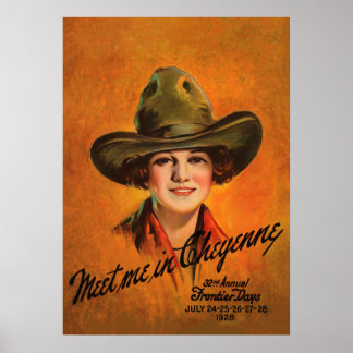 Cowgirl, Wild West Show Poster vintage