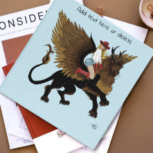 Cowgirl Winged Lion Fantasy REd Binder