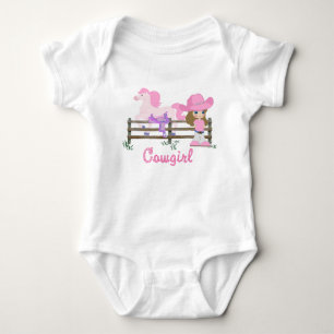 Cowgirl With Horse Baby Bodysuit