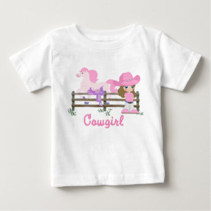 Cowgirl With Horse Baby T-Shirt