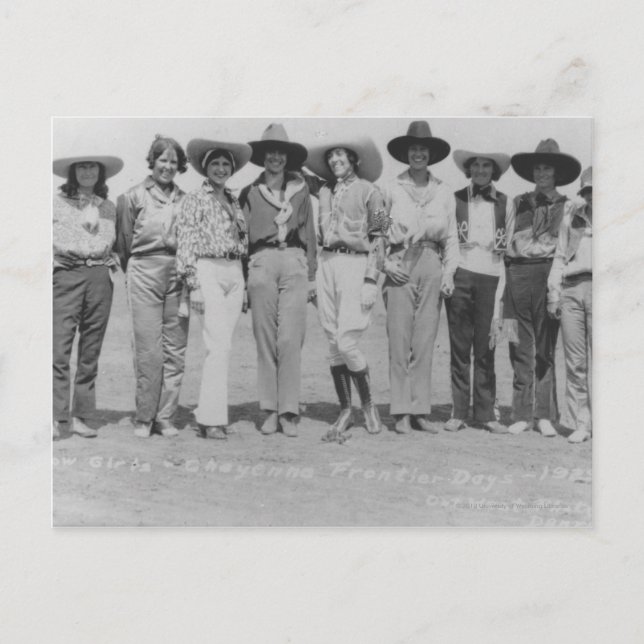 Cowgirls at Cheyenne Frontier Days, 1929. Postcard (Front)