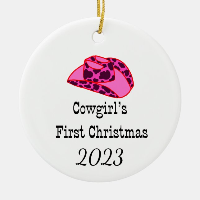 Cowgirls First Christmas Ornament (Front)