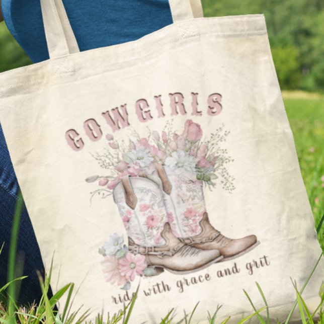 Cowgirls Ride With Grace And Grit Tote Bag (Creator Uploaded)