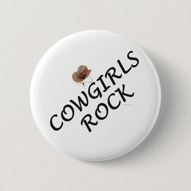 Cowgirls Rock 2 Inch Round Button (Front)