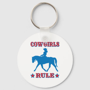 Cowgirls Rule (red/blue) Keychain