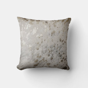 Cowhide Argent Imprimer Coussin à lancer métalliqu