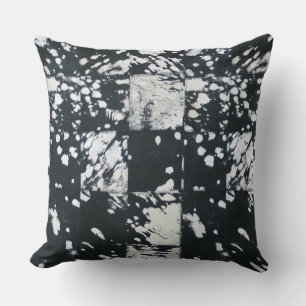 Cowhide Black and White Patchwork Pattern Print Throw Pillow