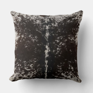 Cowhide Black and White Pattern Print Cushion