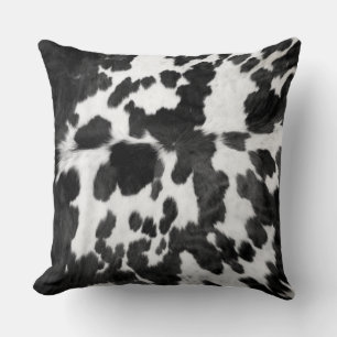 Cowhide Black and White Pattern Print  Cushion