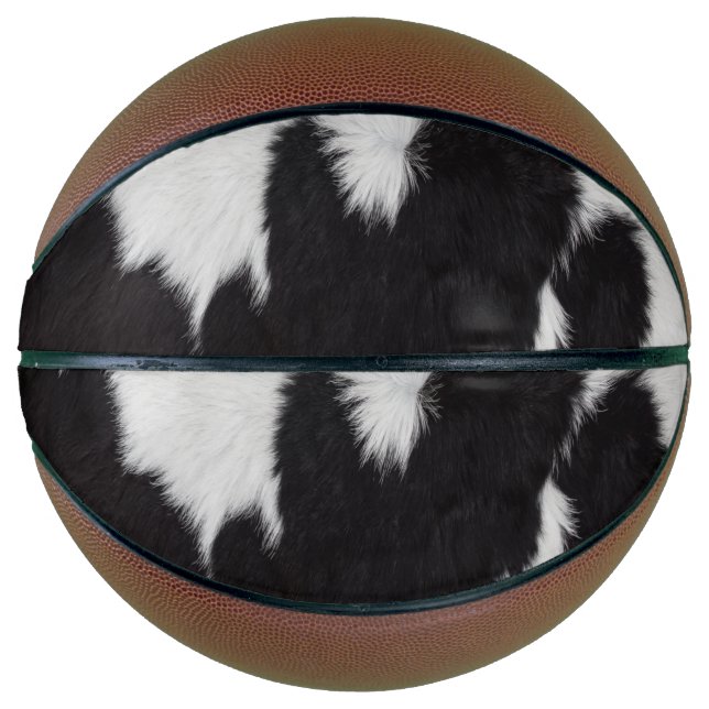 Cowhide Black White  Basketball (Front)