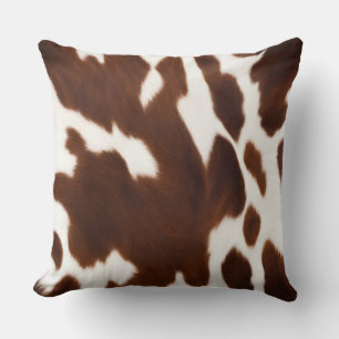 Cowhide Farmhouse Decor Throw Pillow