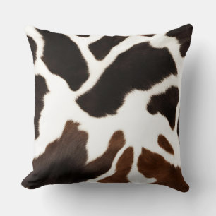 Cowhide Farmhouse Decor Throw Pillow