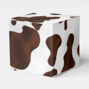 Cowhide Faux Hair Western Leather Spotted Pattern Favor Box