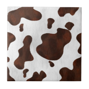 Cowhide Faux Hair Western Leather Spotted Pattern Tile