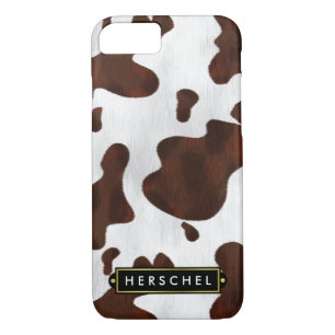 Cowhide Faux Western Leather Spotted Personalized Case-Mate iPhone Case