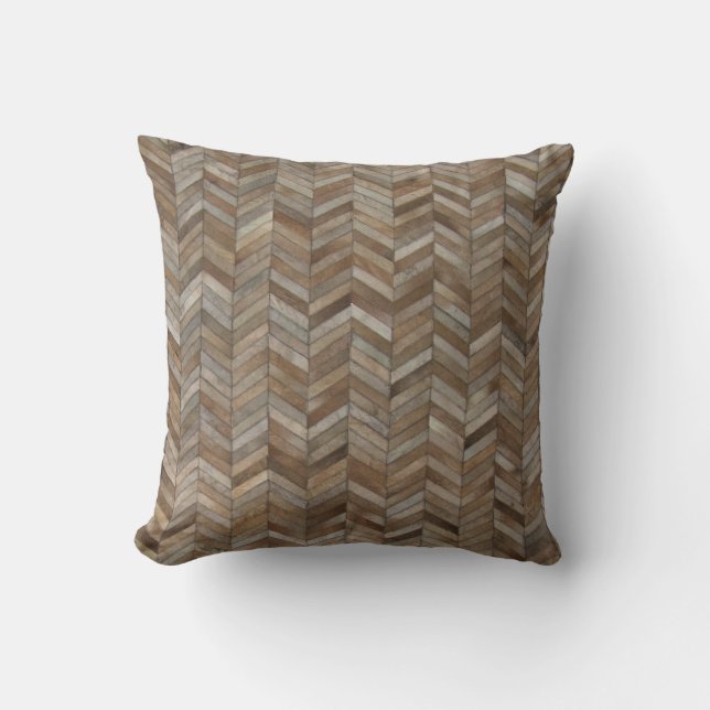 Cowhide Herringbone Pattern Print  Throw Pillow (Front)