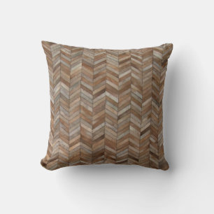 Cowhide Herringbone Pattern Print Throw Pillow