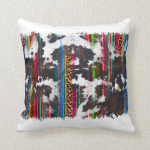 Cowhide Mexican Santa Fe Throw Pillow