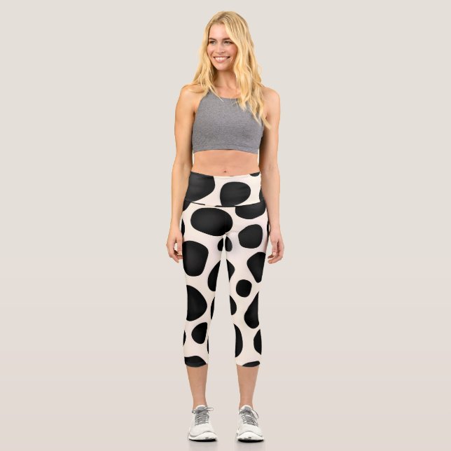 Cowhide Pattern Sports Leggings (Front)