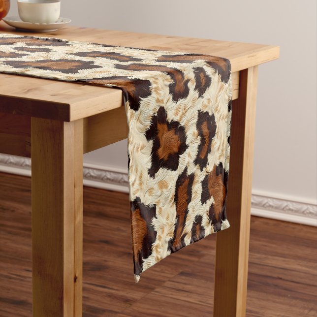 Cowhide Print Table Runner (In Situ)