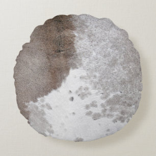 Cowhide Round Pillow