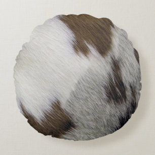Cowhide Round Pillow