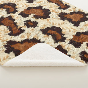Cowhide Sherpa Fleece Blanket