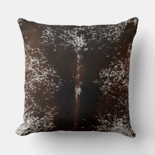 Cowhide Tan and White Pattern Print Cushion