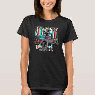 Cowhide Truck Country Roads Take Me Home Gemstone T-Shirt