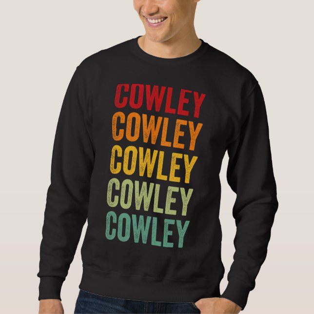 Cowley County Kansas Rainbow Text Design Sweatshirt (Front)