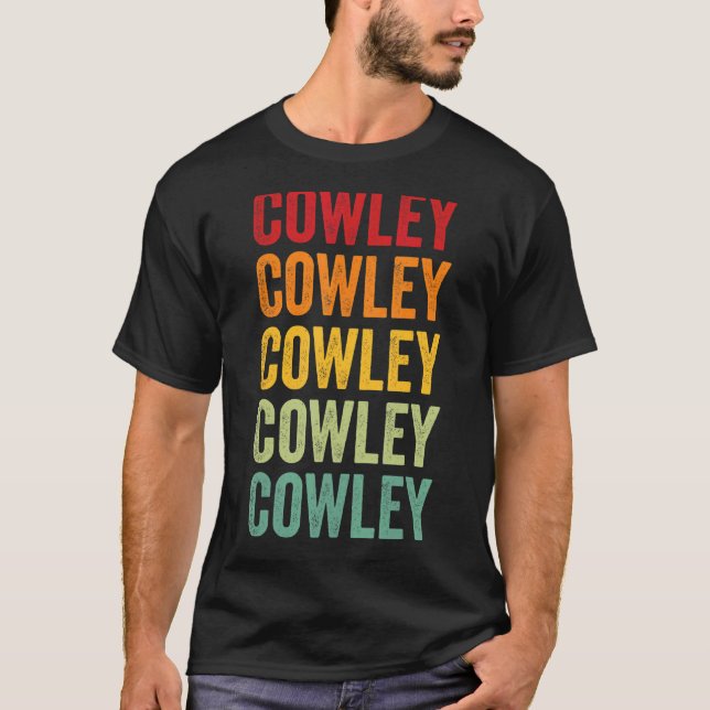Cowley County Kansas Rainbow Text Design T-Shirt (Front)