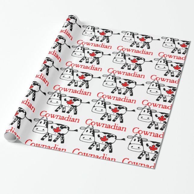 Cownadian Wrapping Paper (Unrolled)