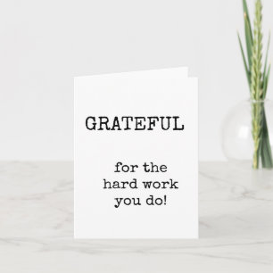 Coworker Appreciation, Grateful, Typography Card