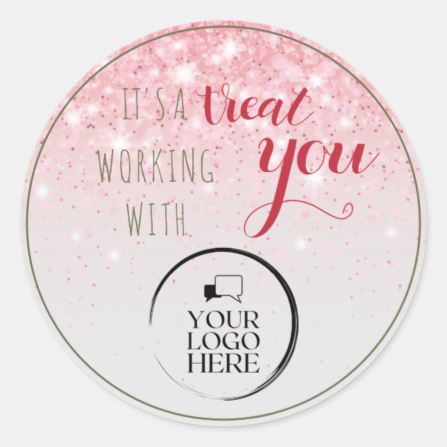 Coworker Christmas Simple Business Logo Gift label (Front)