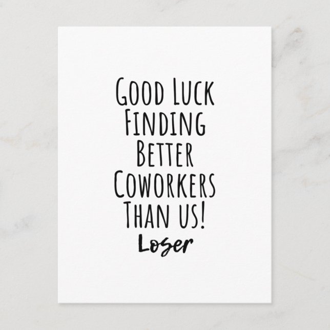coworker, colleague, farewell, good luck T-Shirt K Advice Card (Front)