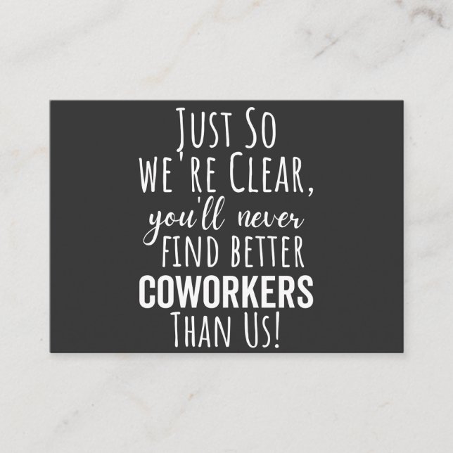 Coworker Goodbye | Coworker Moving | Leaving Gift Business Card (Front)