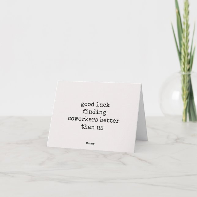 Coworker Leaving Gift, Job Moving Card, Good Luck Thank You Card (Back)