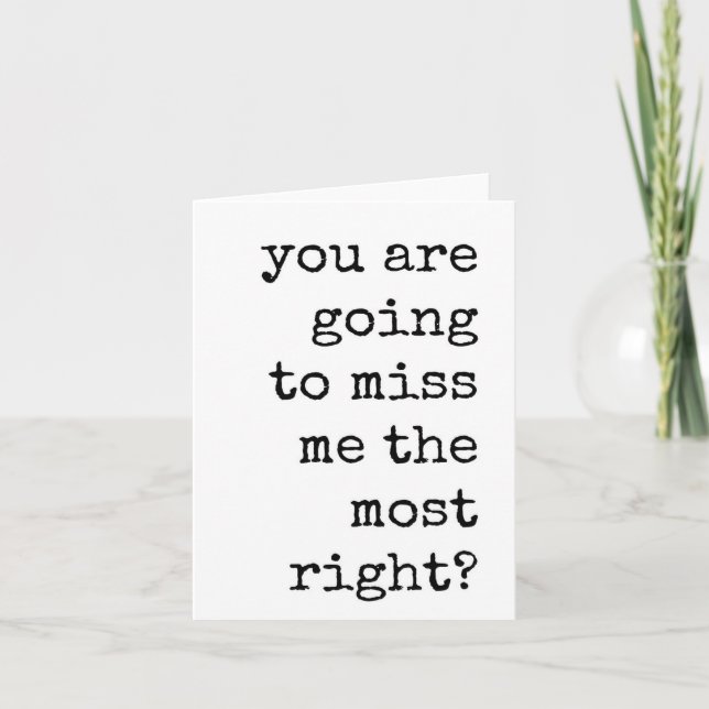Coworker Leaving, Sarcastic, Simple, Quote Card (Front)