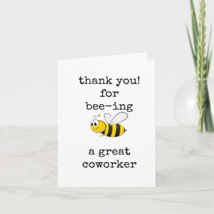 Coworker Leaving, Thank You, Good Luck, Cute Bee Card