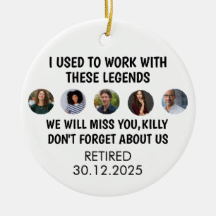 Coworker Retirement ornament, 5 photos Retired Ceramic Ornament