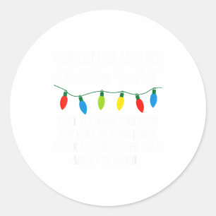 Coworkers Are Like Christmas Lights Funny Coworker Classic Round Sticker