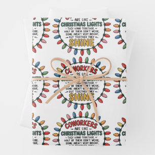 Coworkers Are Like Christmas Lights Office Work Wrapping Paper Sheet