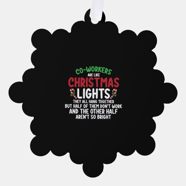 Coworkers Are Like Christmas Lights Ornament Card (Front)