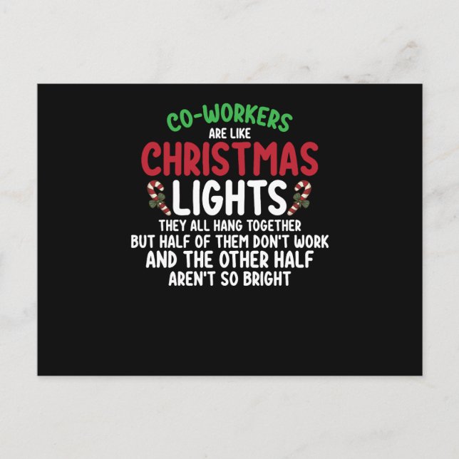 Coworkers Are Like Christmas Lights Postcard (Front)