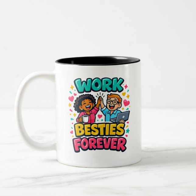 Coworkers Bestie Personalized Two-Tone Mug (Left)