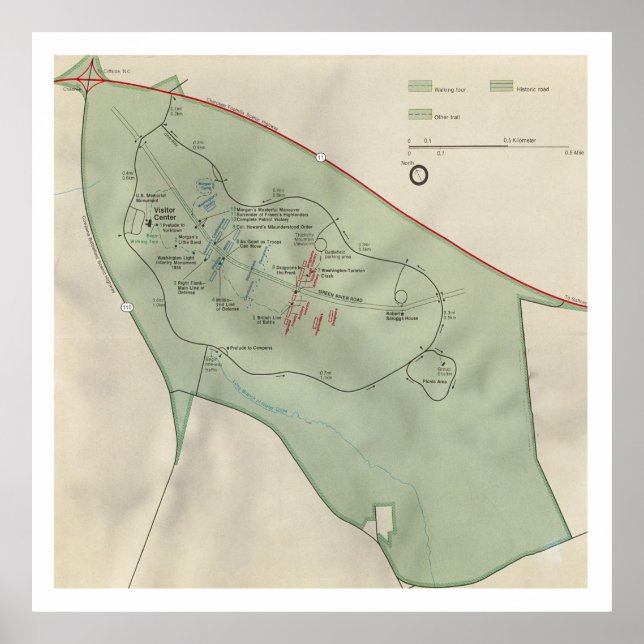 Cowpens National Battlefield Map (1990)  Poster (Front)