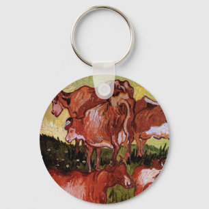 Cows (after Jordaens) by Vincent van Gogh Keychain