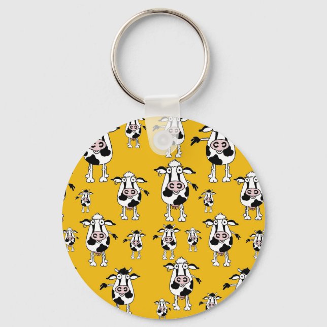 Cows and bulls pattern keychain (Front)