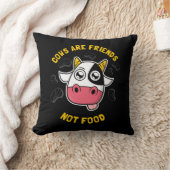 Cows Are Friends Not Food Throw Pillow (Blanket)